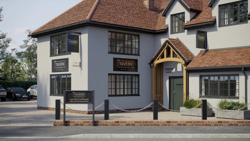 Sign Frames (Panatrim) installed on a public house.