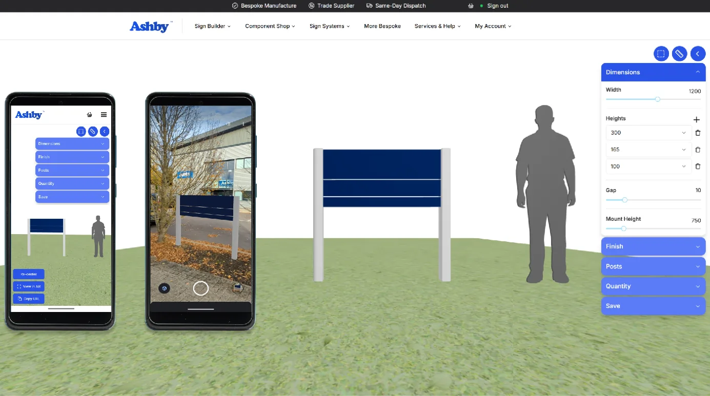 The potential user experience using our 3D Sign Builder