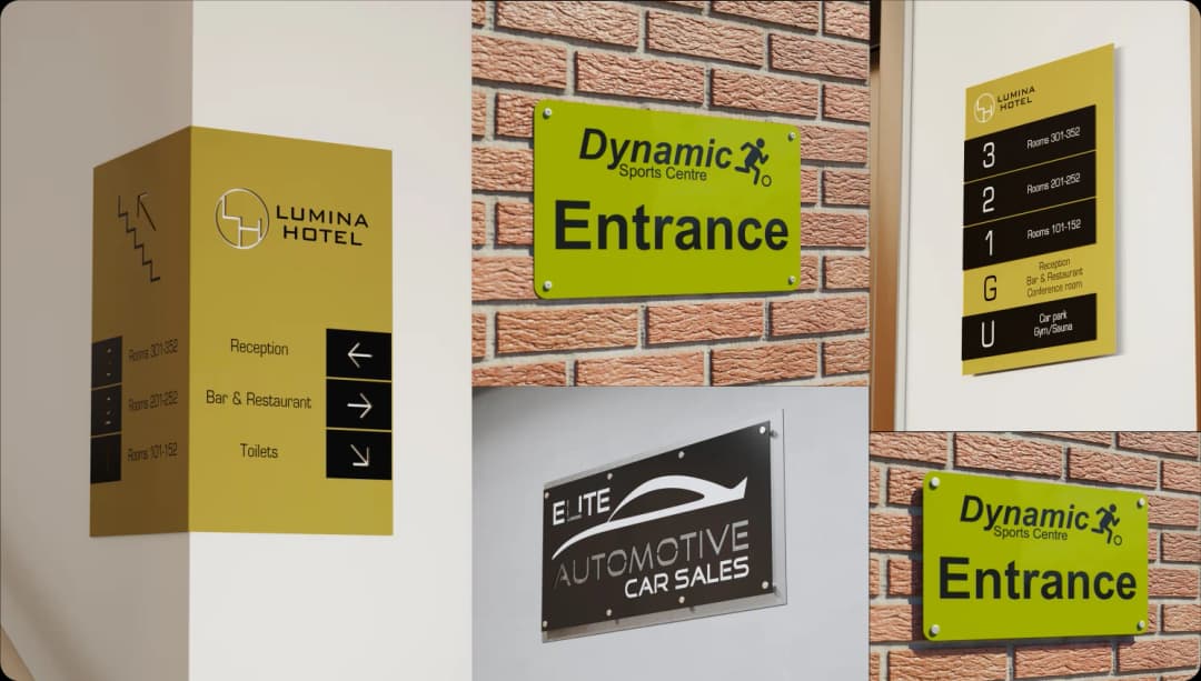 A collage of varied wall-mounted panels